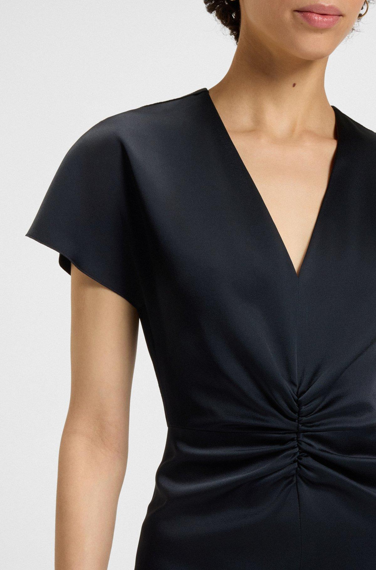 V-neck dress with gathered waistband Product Image