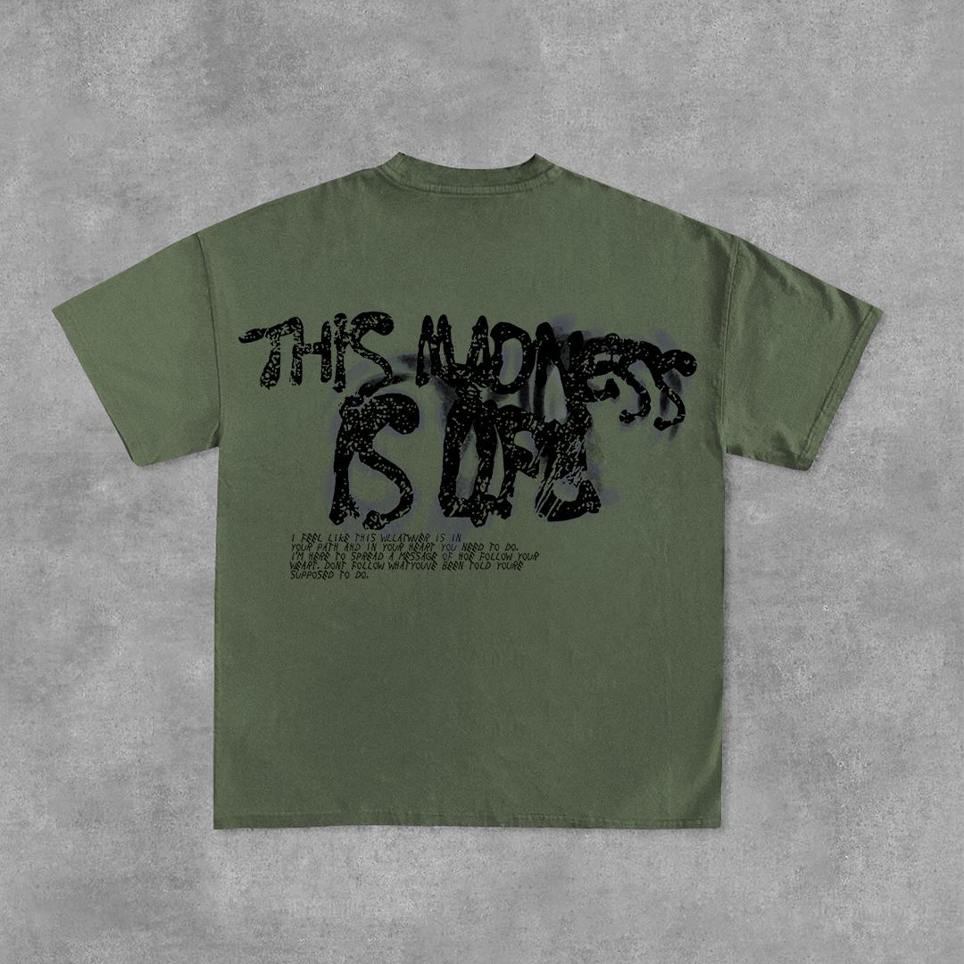 Vintage Madness Print Graphic Street Basketball T-Shirt Product Image