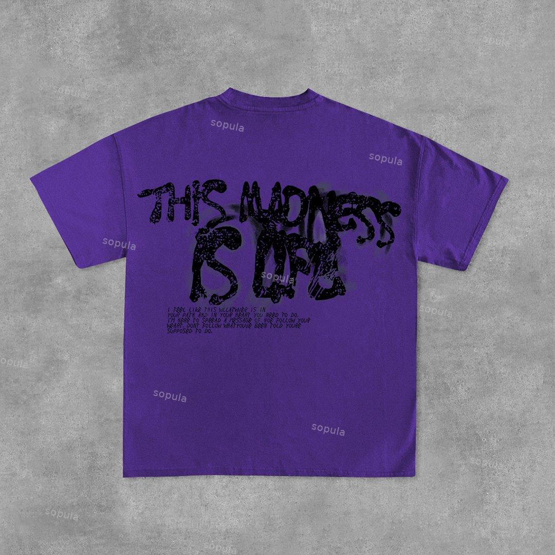 Vintage Madness Print Graphic Street Basketball T-Shirt Product Image