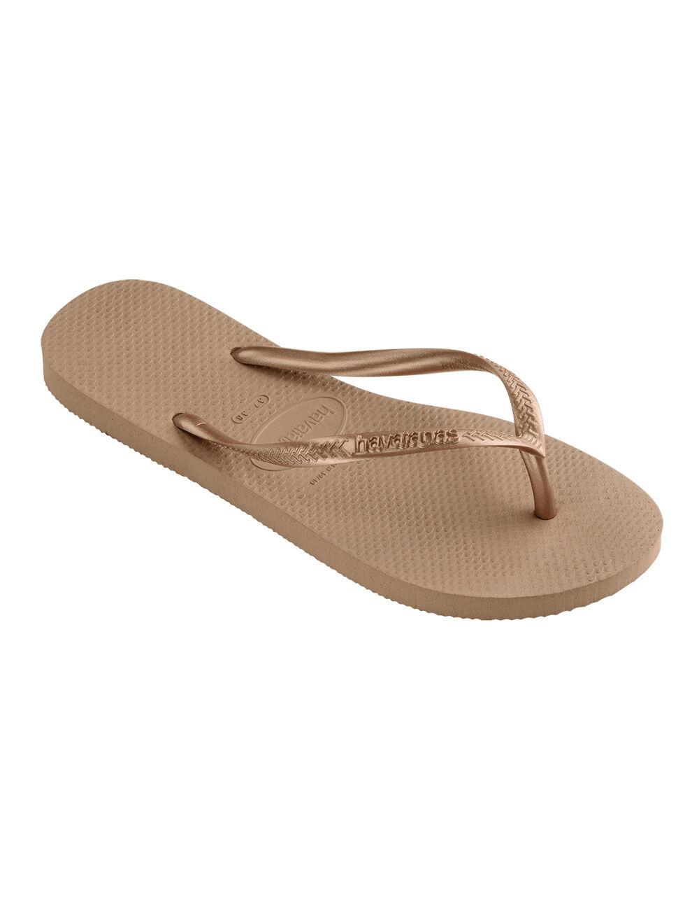 HAVAIANAS Womens Slim Flip Flops - BROWN Product Image