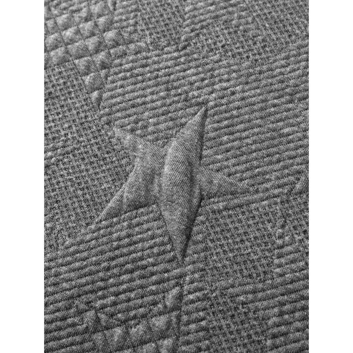 Plus Size Jacquard Star Print Knit Sweatshirt Women DimGray Leisure Round Neck Casual Sweatshirts BloomChic 14-16/1X Product Image