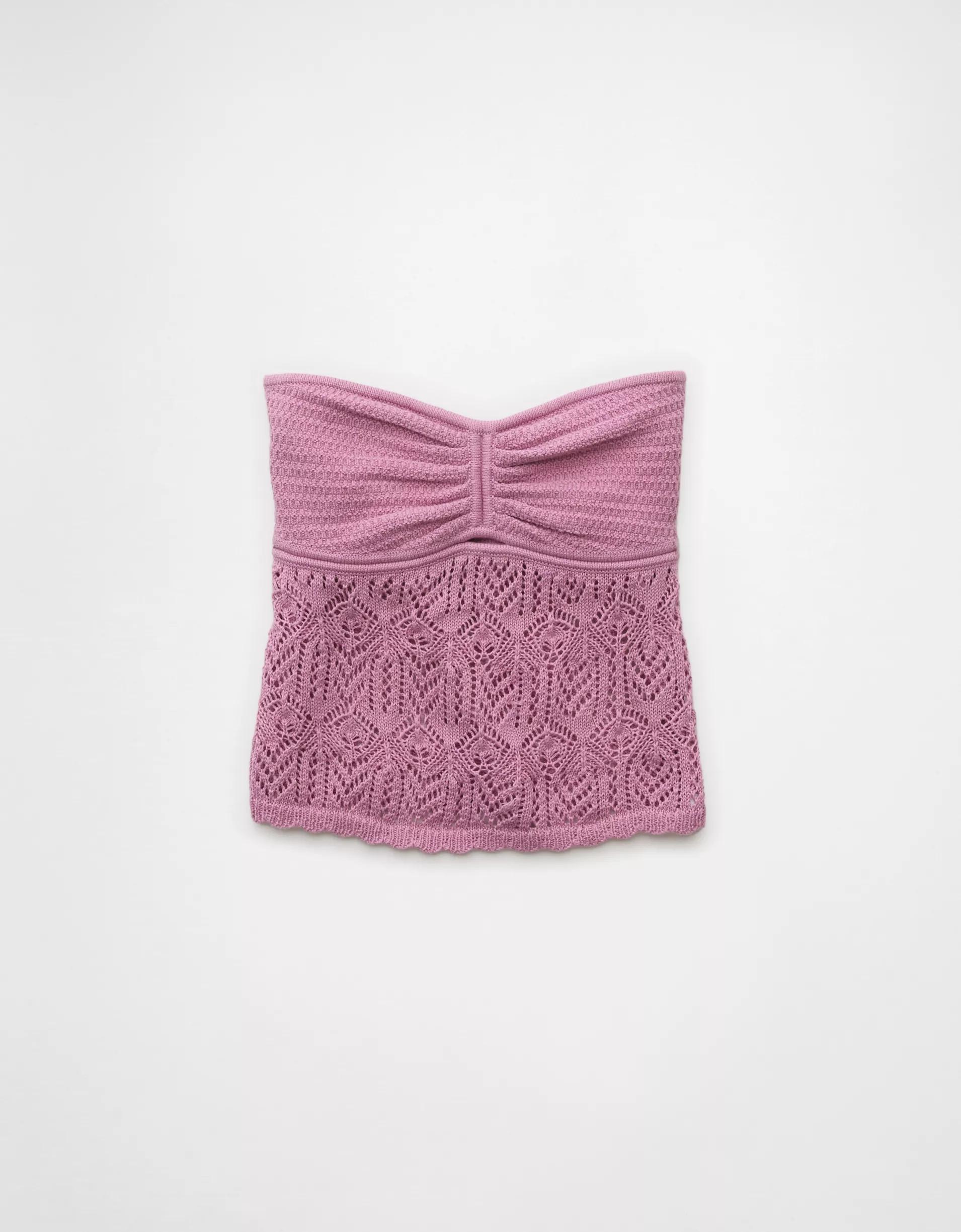 AE Cropped Crochet Tube Top Product Image