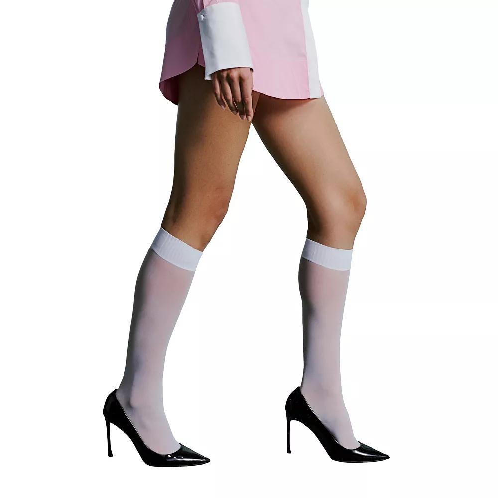 L'eggs Women's 360 Contour 2pk Knee High Tights - Black One Size Fits Most Product Image