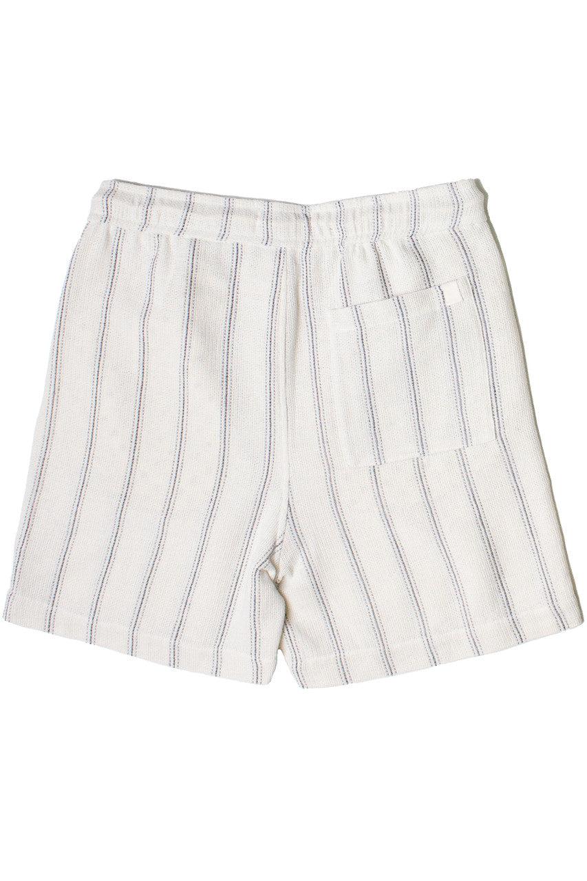 Black Striped Textured Woven Shorts Product Image