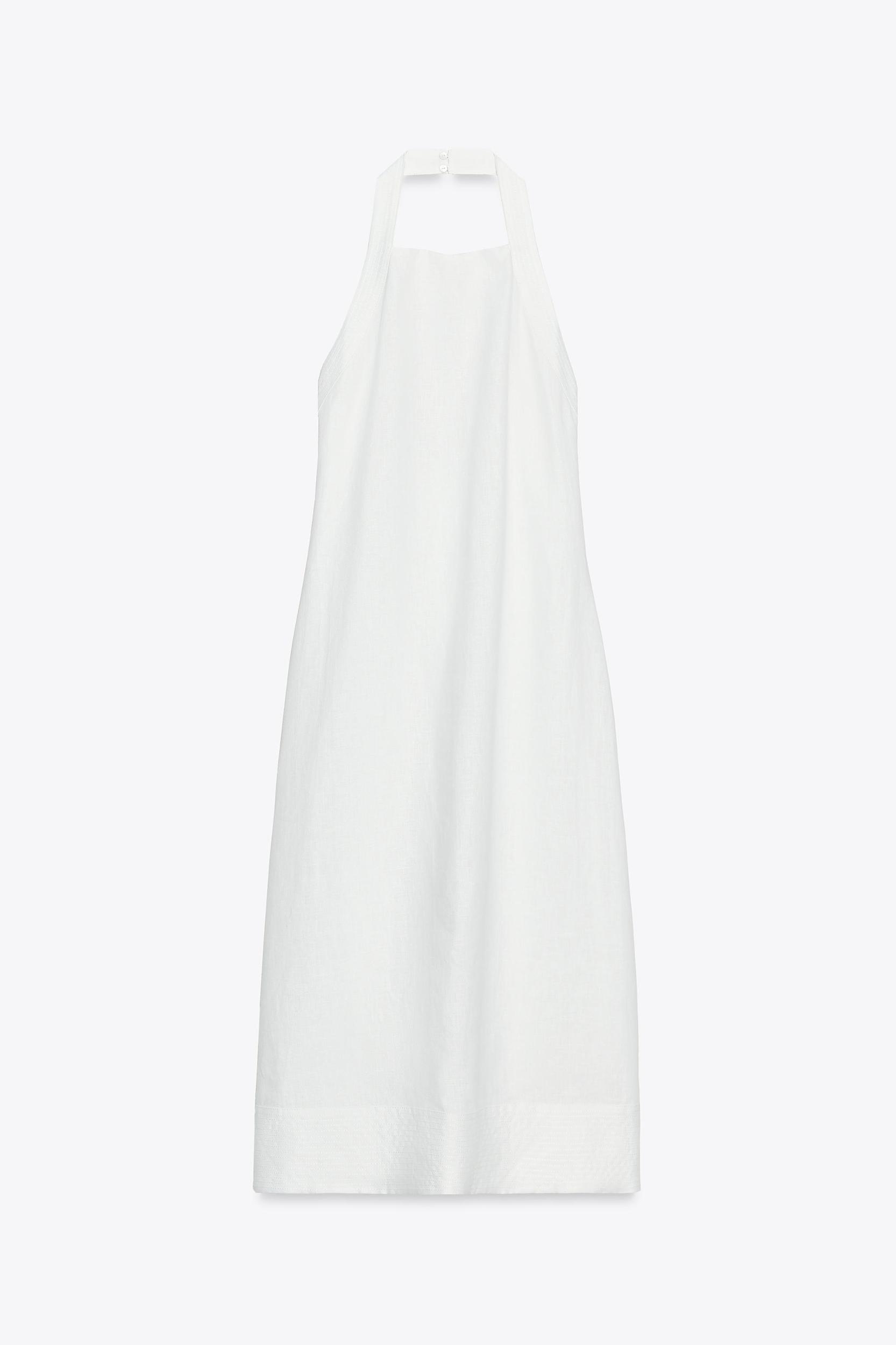 100% LINEN HALTER DRESS ZW COLLECTION Product Image