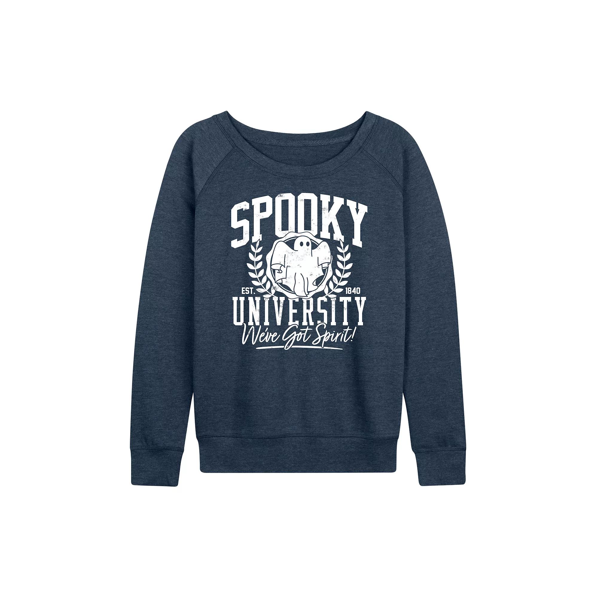 Women's Spooky University Halloween French Terry Long Sleeve Tee,  Product Image