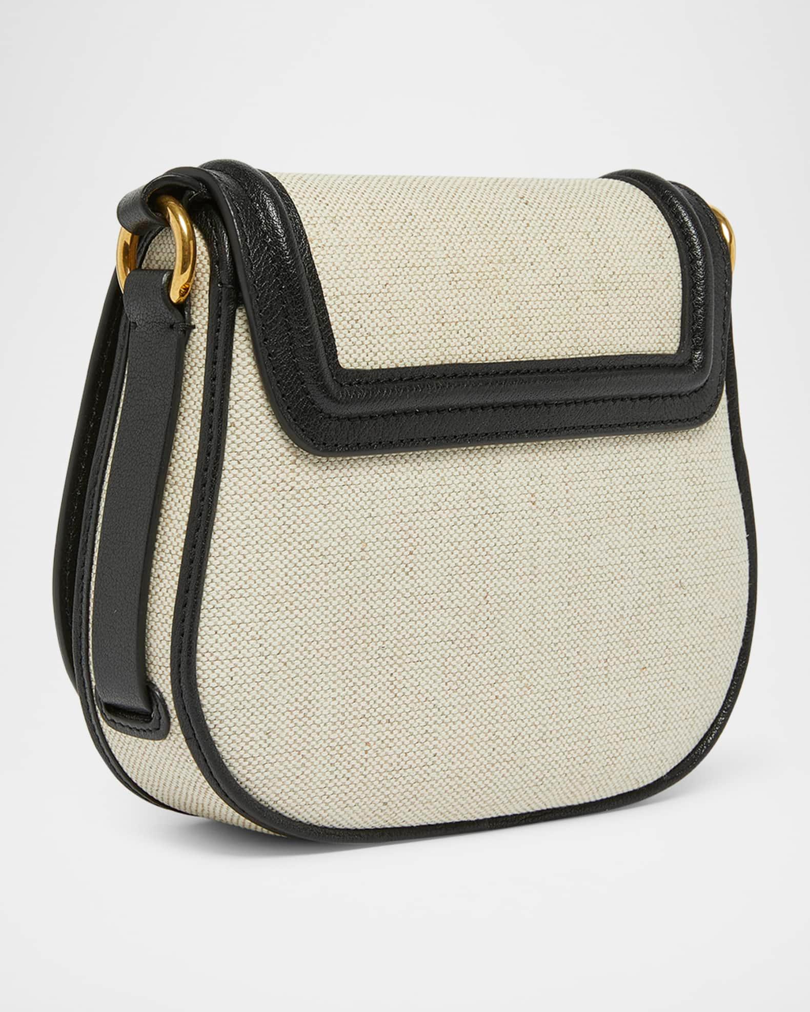 Horse Medal Small Saddle Crossbody Bag in Canvas Leather  Product Image