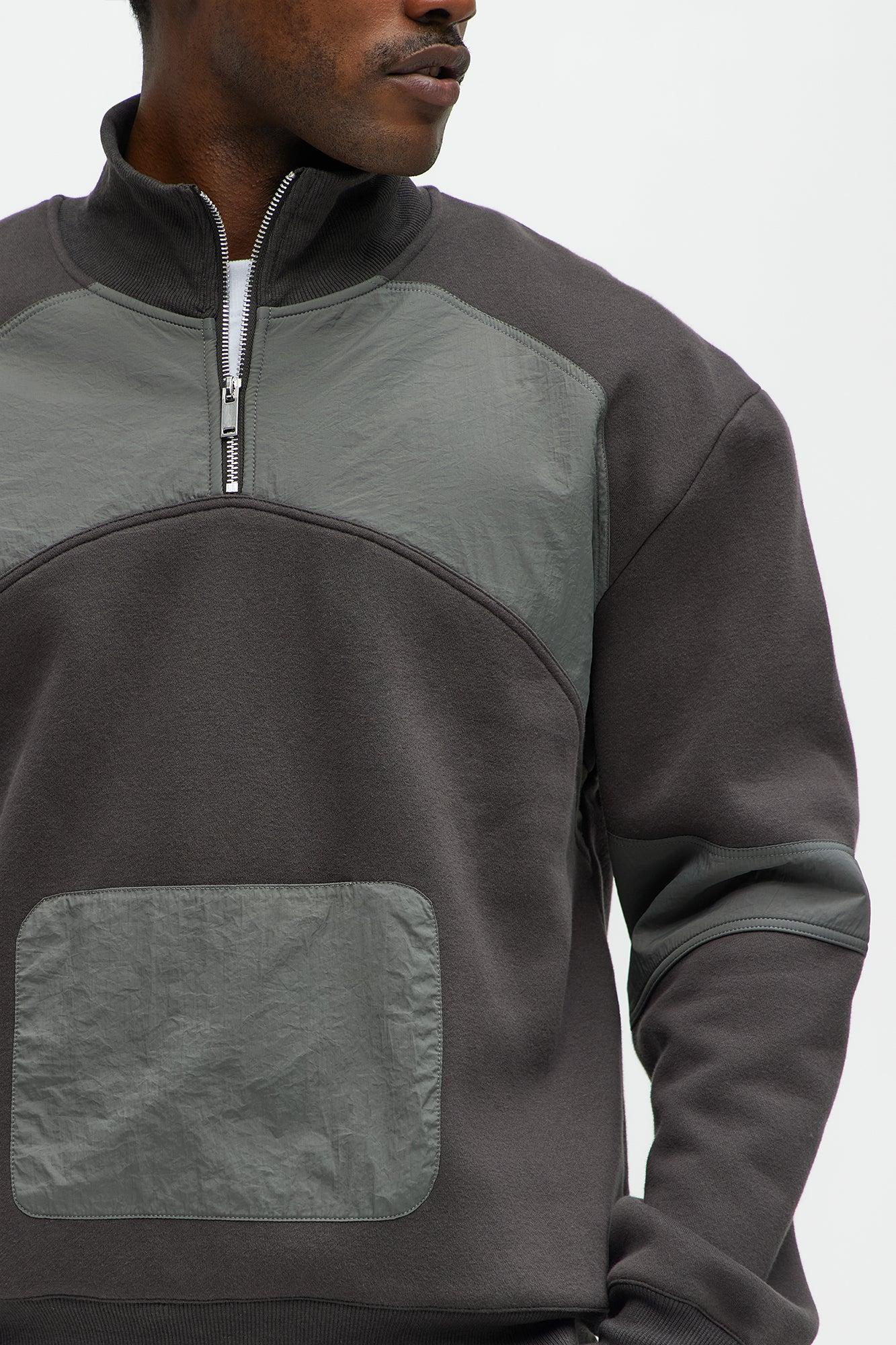 Low Key Quarter Zip Sweatshirt - Brown Product Image