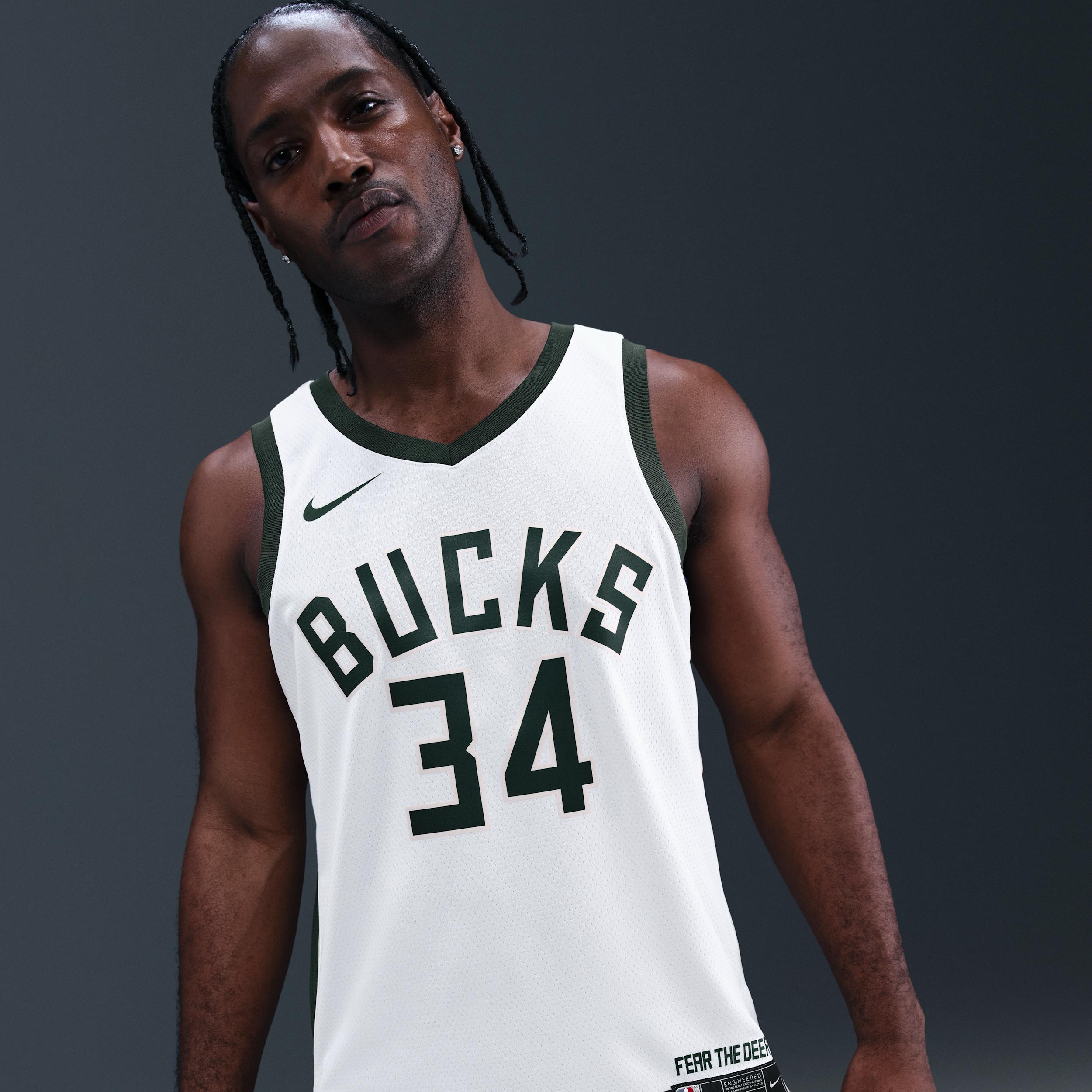 Milwaukee Bucks Association Edition Nike Mens Dri-FIT NBA Swingman Jersey | DN2084-100 Product Image