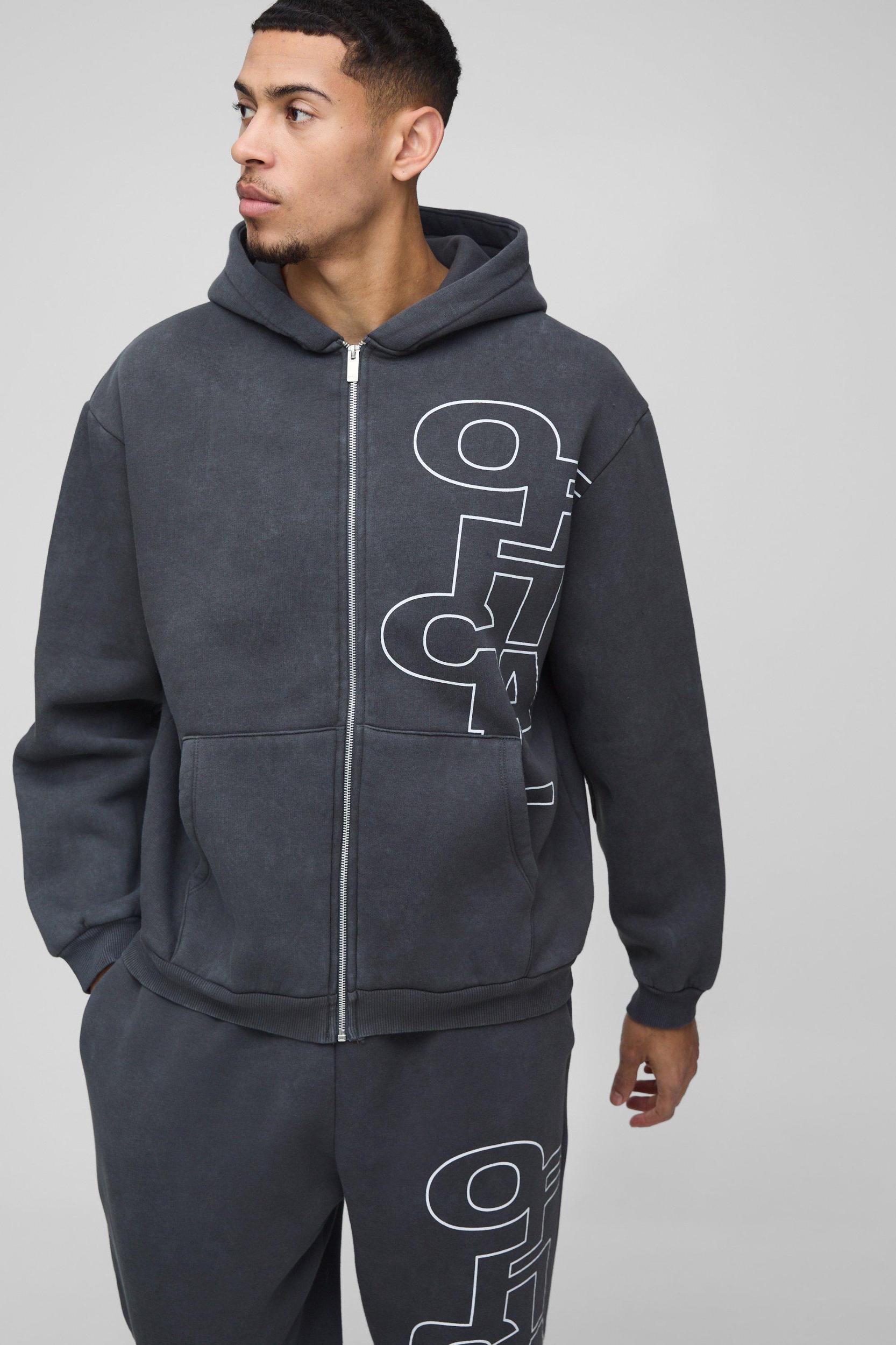 Oversized Official Zip Hooded Tracksuit | boohooMAN USA Product Image