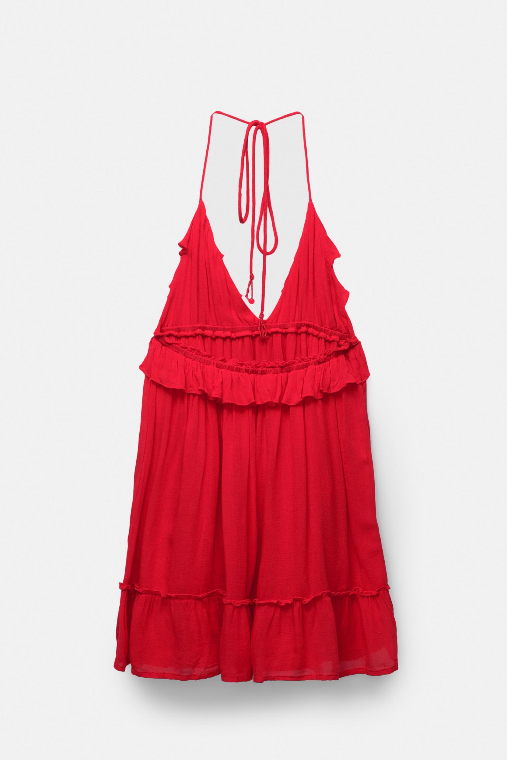 Short red ruffled dress Product Image