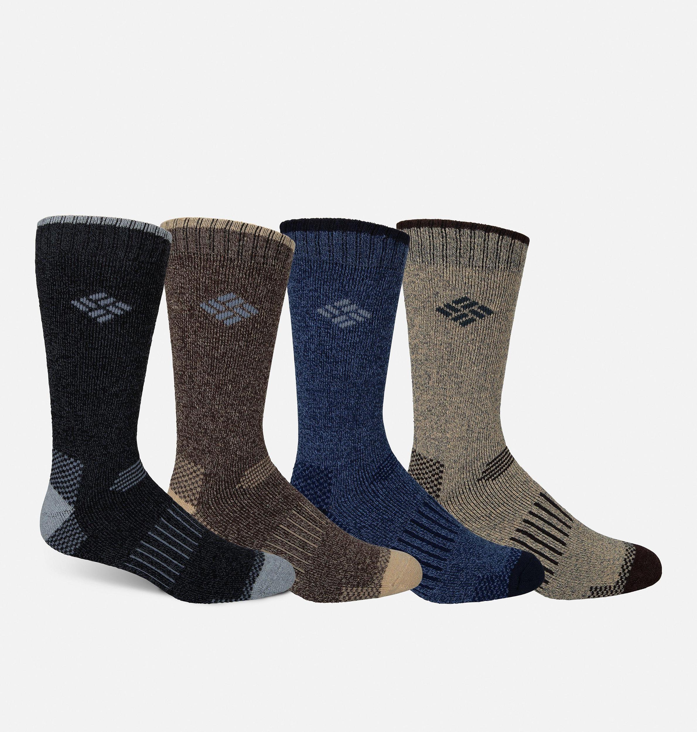 Columbia Mens Moisture Control Check Crew Socks - 4 Pack- Product Image