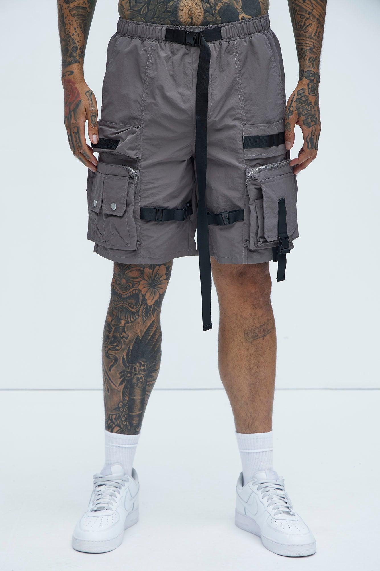 Jaxon Utility Cargo Nylon Shorts - Grey Product Image