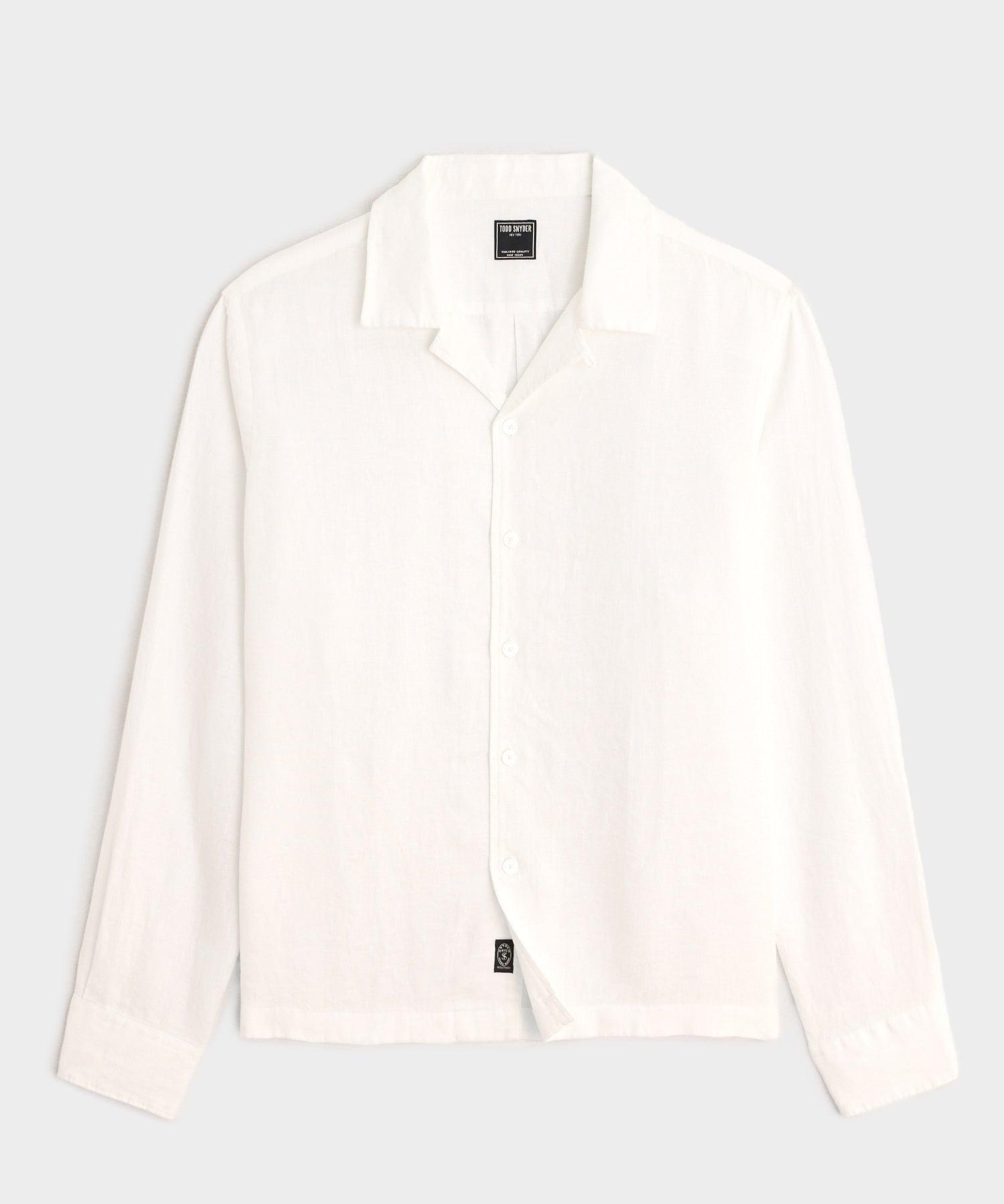 Cropped Sea Soft Irish Linen Camp Collar Shirt Product Image