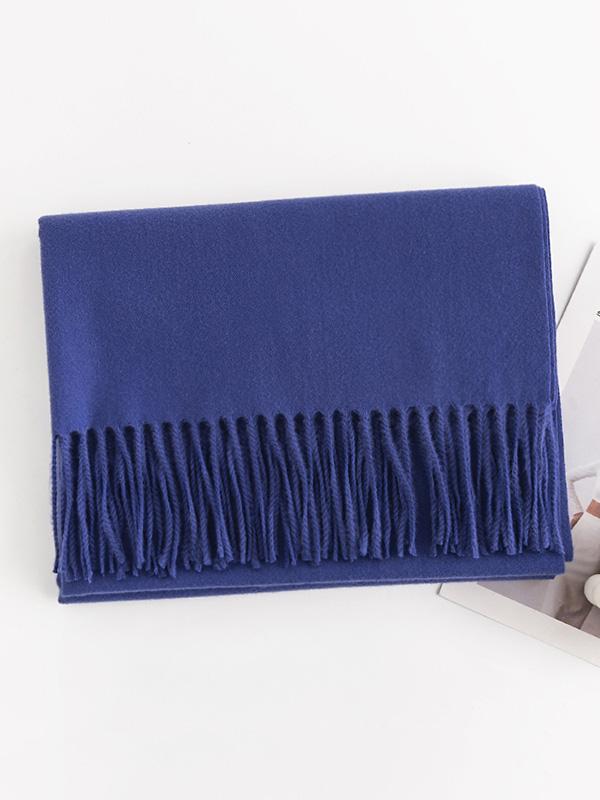 Keep Warm Solid Color Tasseled Shawl&Scarf Product Image