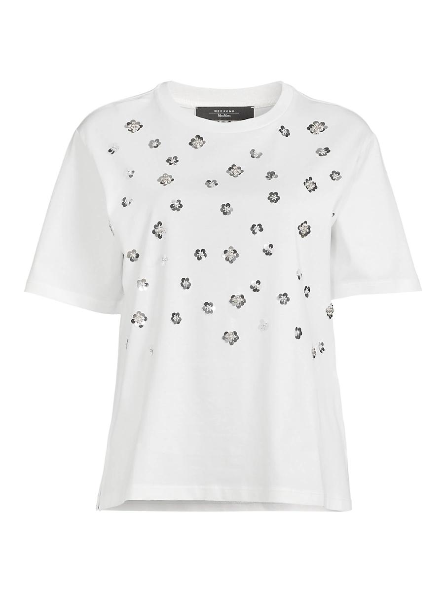 Womens Cabina Floral Sequin T-Shirt Product Image