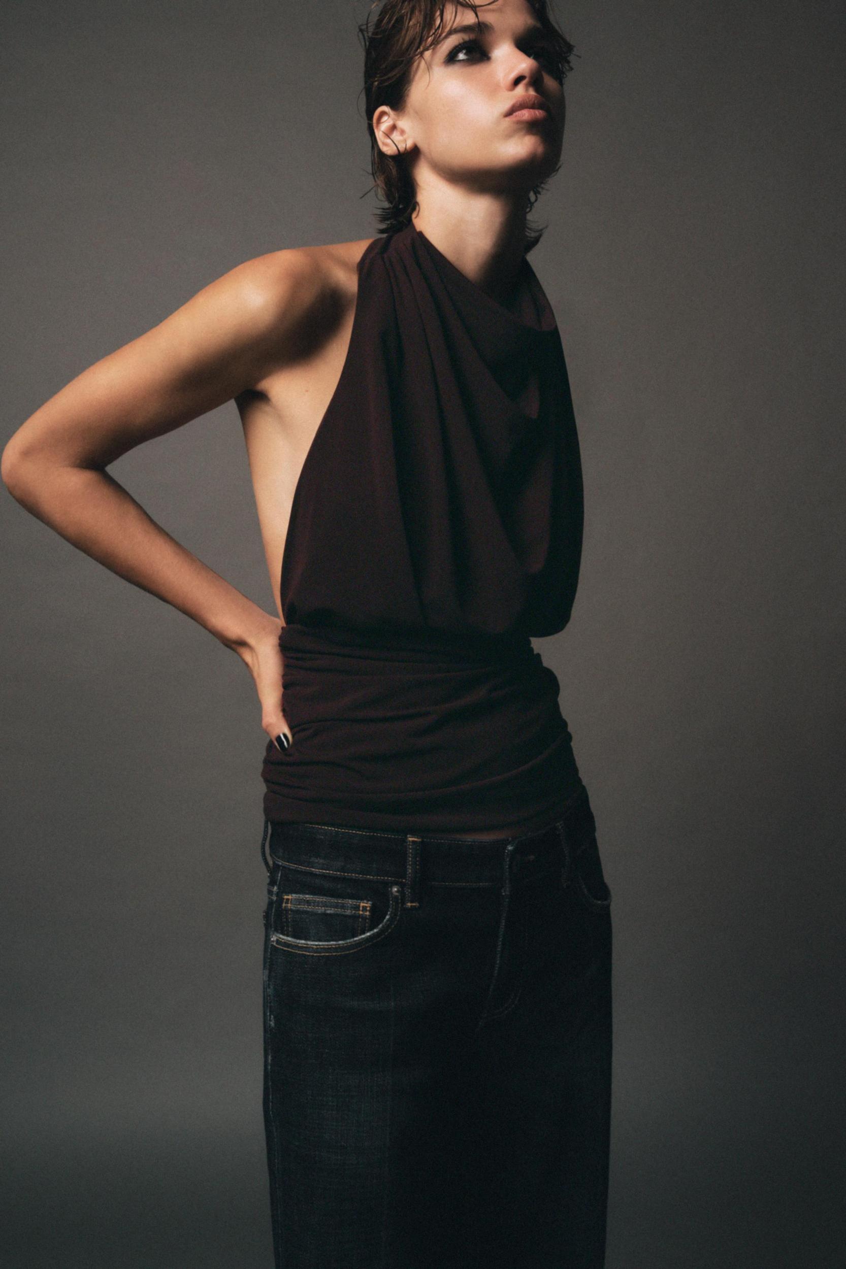 DRAPED HALTER TOP Product Image