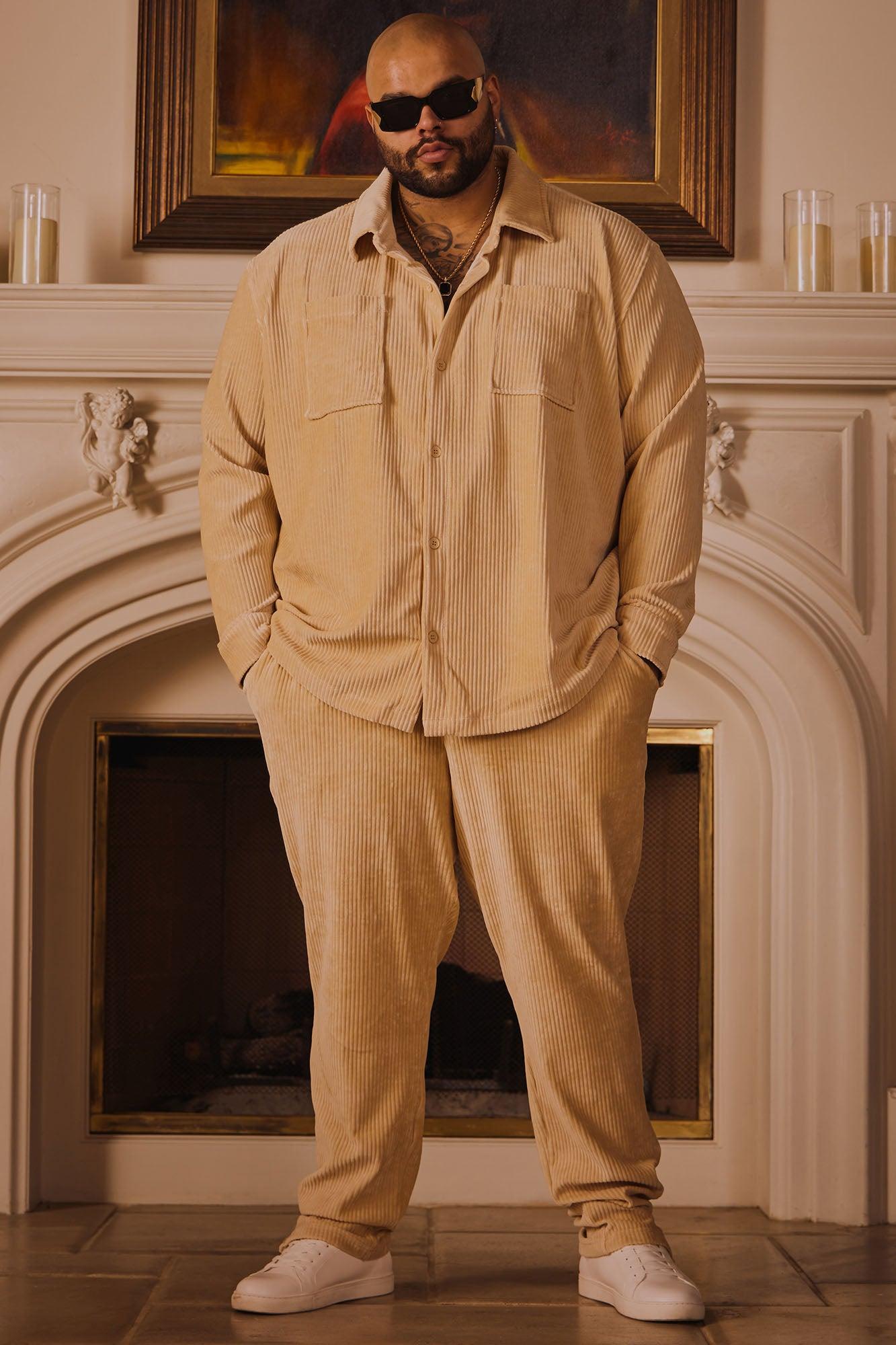 Luxury Knit Ribbed Shirt - Tan Product Image