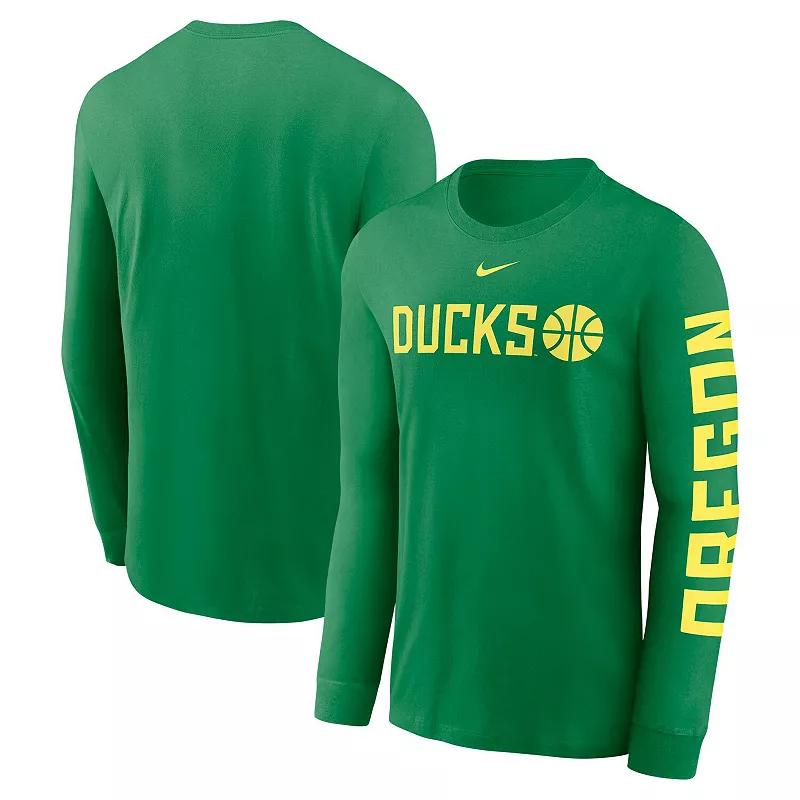 Men's Nike Apple Green Oregon Ducks Basketball Icon Two-Hit Long Sleeve T-Shirt,  Product Image
