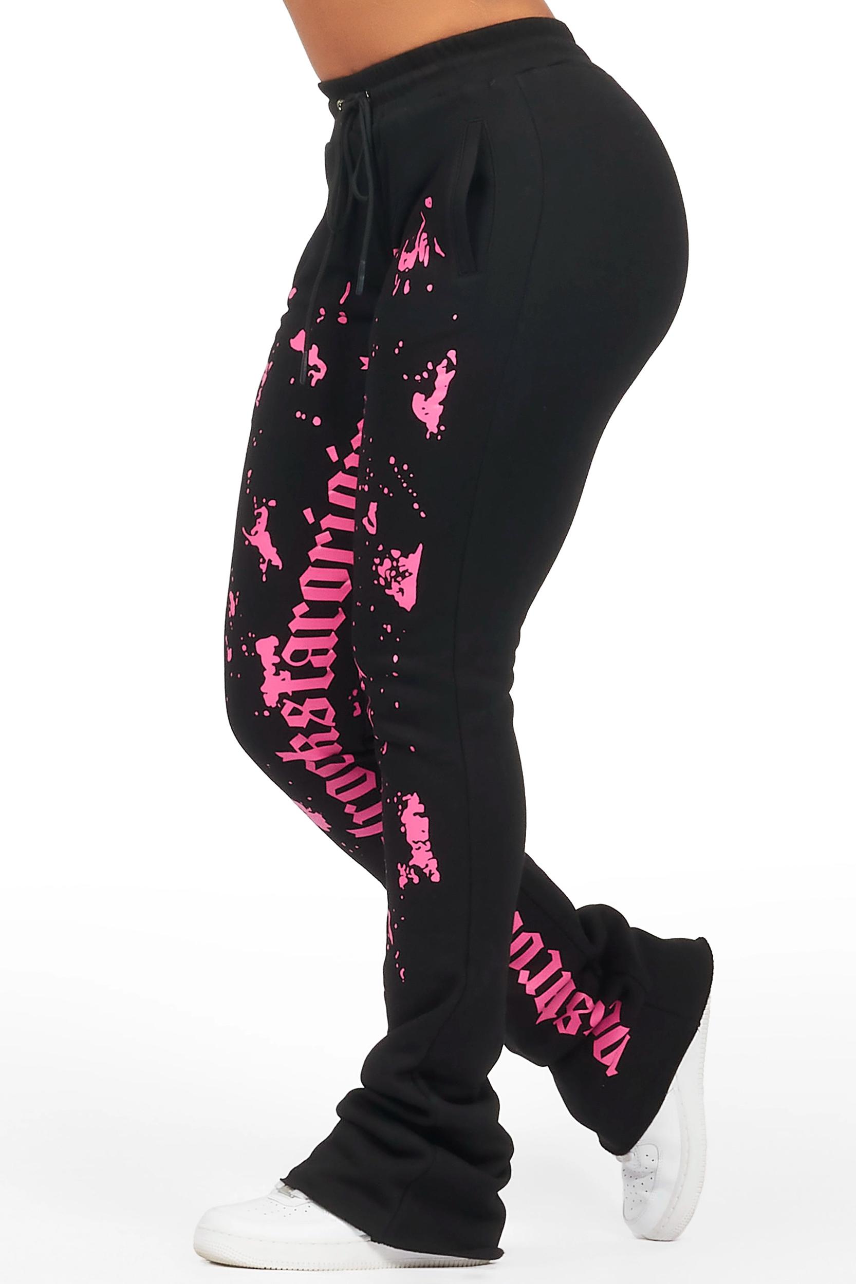 Adwinna Black/Pink Super Stacked Track Pant Female Product Image