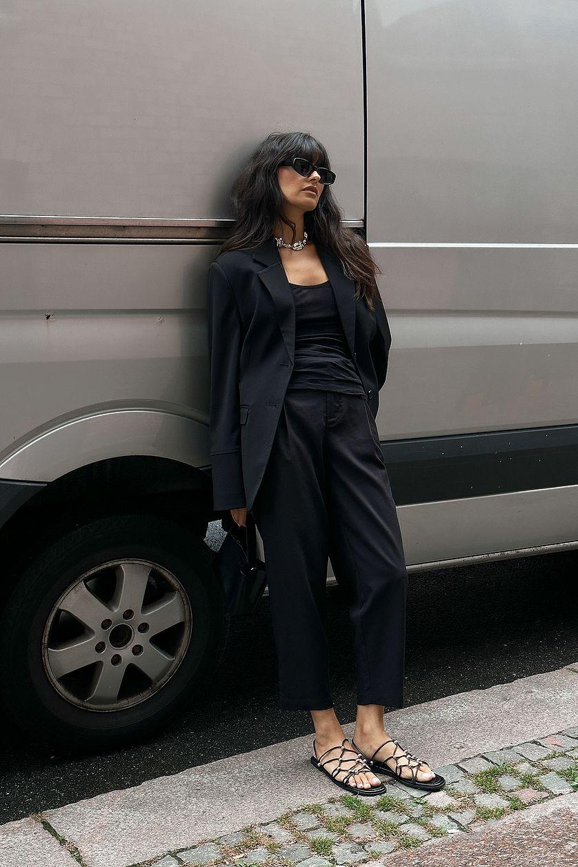 High Waist Barrel Leg Pants Product Image