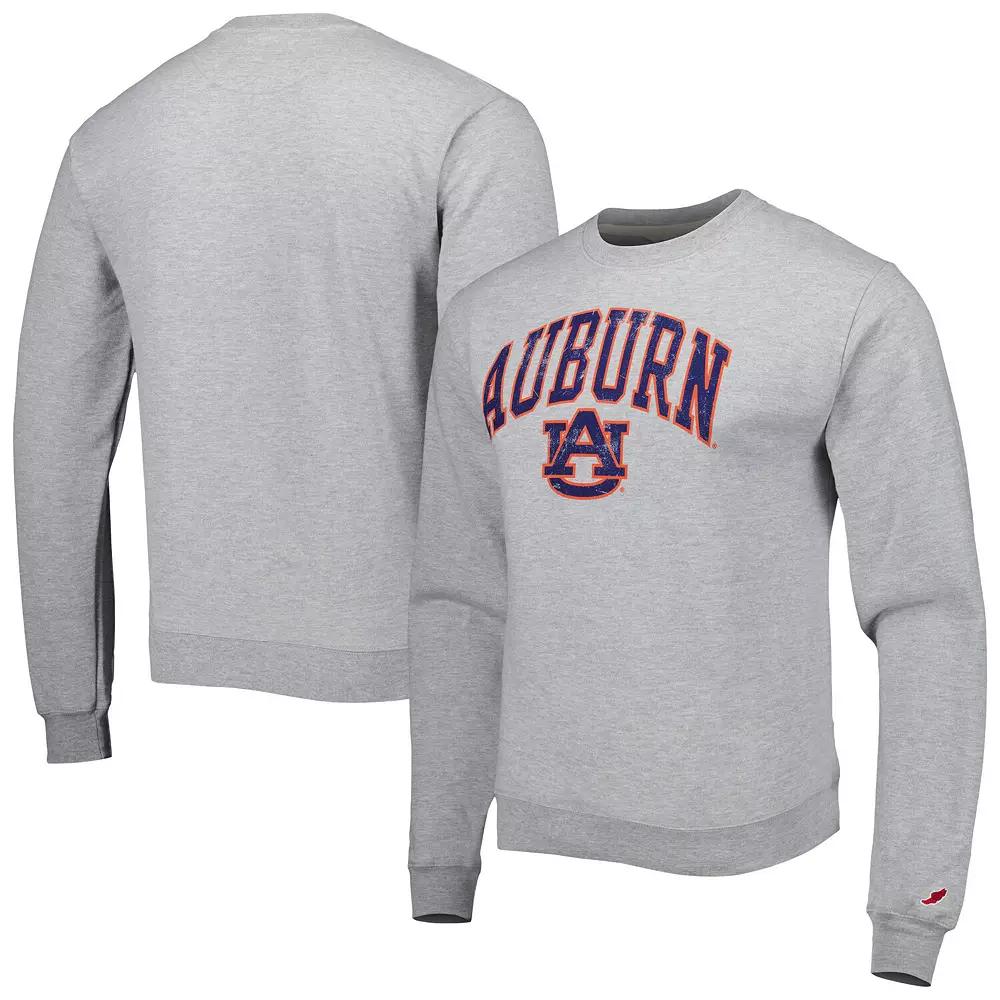Men's League Collegiate Wear Heather Gray Auburn Tigers 1965 Arch Essential Fleece Pullover Sweatshirt, Size: Medium, Grey Product Image