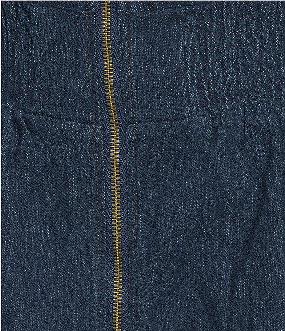 Sugarlips Plus Size Gabriella Sleeveless Smocked Midi Denim Dress Product Image