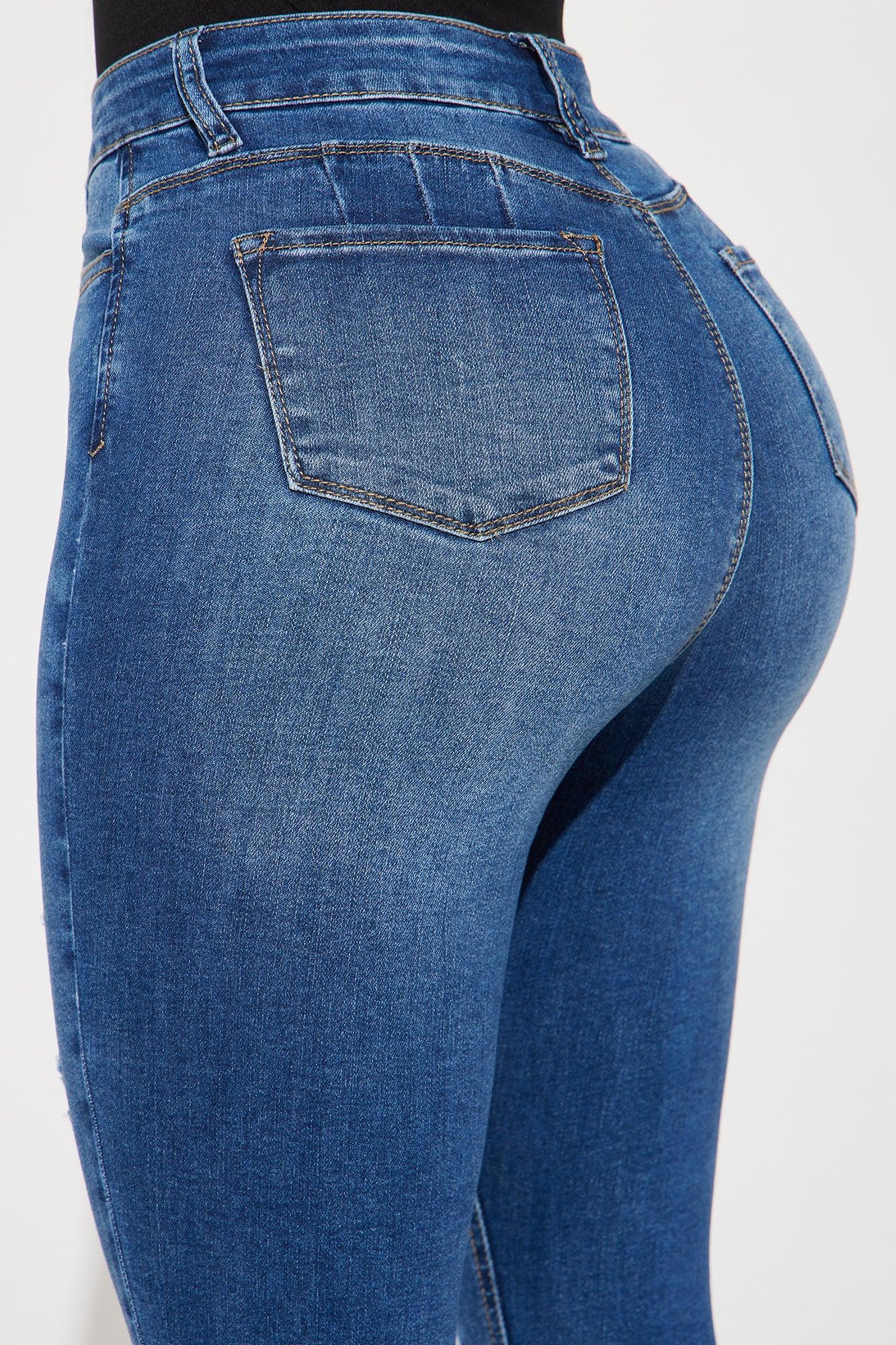 Bea Ripped Booty Lifter Skinny Jeans - Medium Wash Product Image