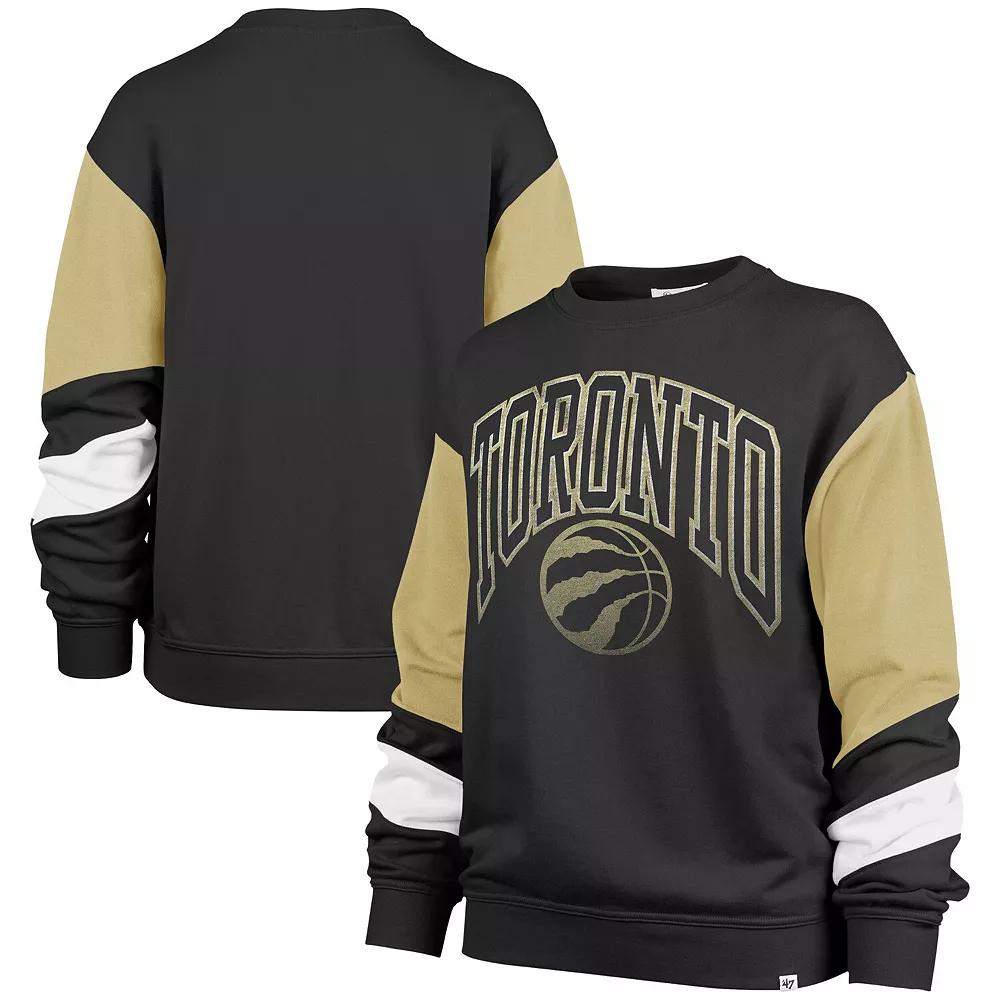 Women's '47 Black Toronto Raptors 2023/24 City Edition Nova Crew Sweatshirt, Size: Large, Rpt Black Product Image