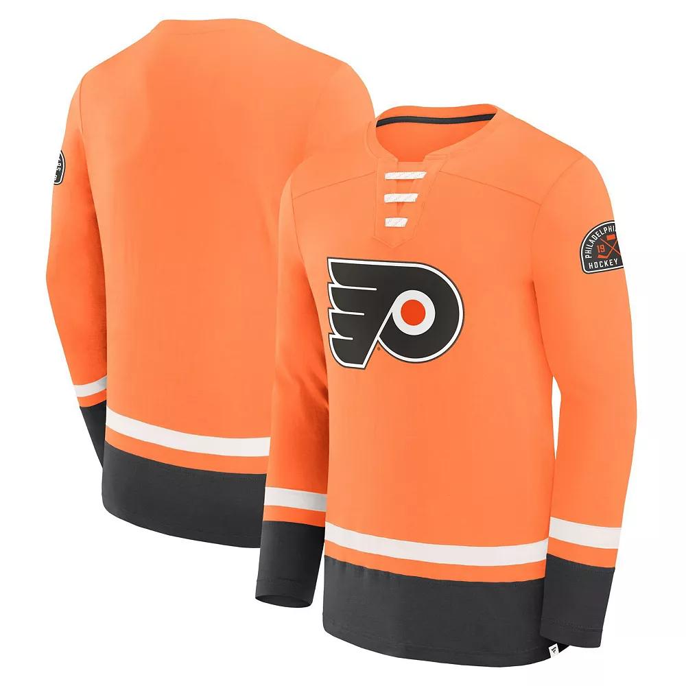 Men's Fanatics Orange Philadelphia Flyers Vintage High Point Long Sleeve T-Shirt,  Product Image