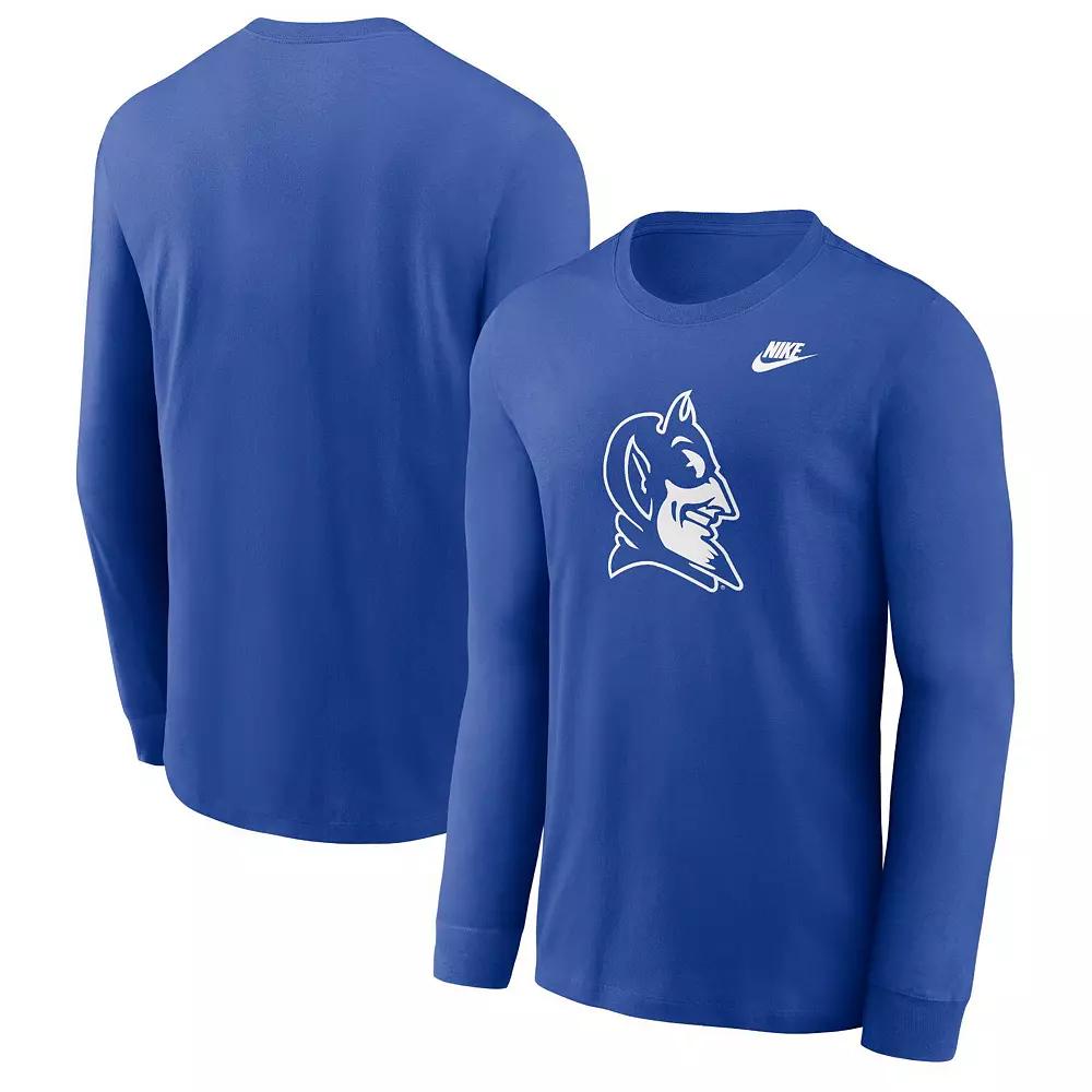 Men's Nike Royal Duke Blue Devils Legacy Primary Logo Long Sleeve T-Shirt, Size: Large Product Image