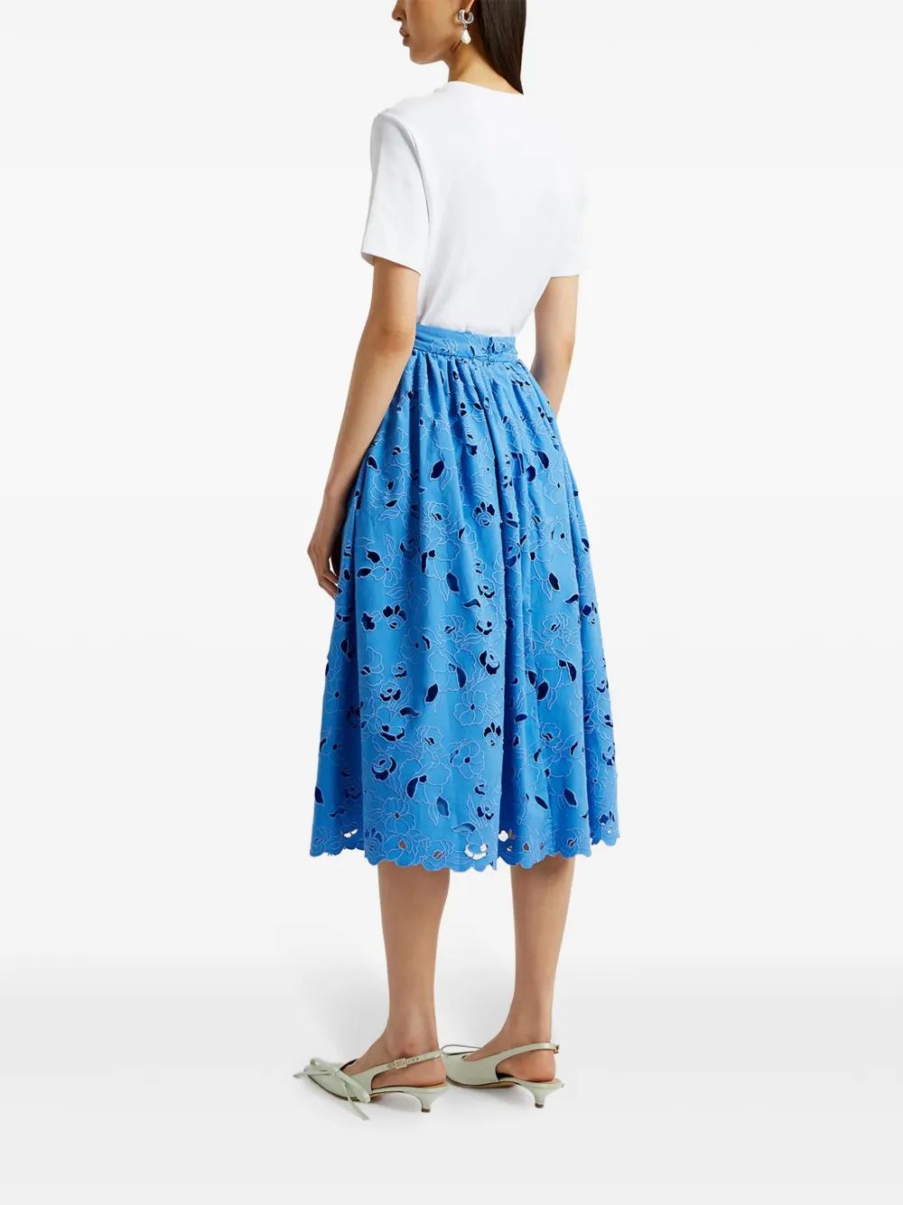 floral-embroidered midi skirt Product Image