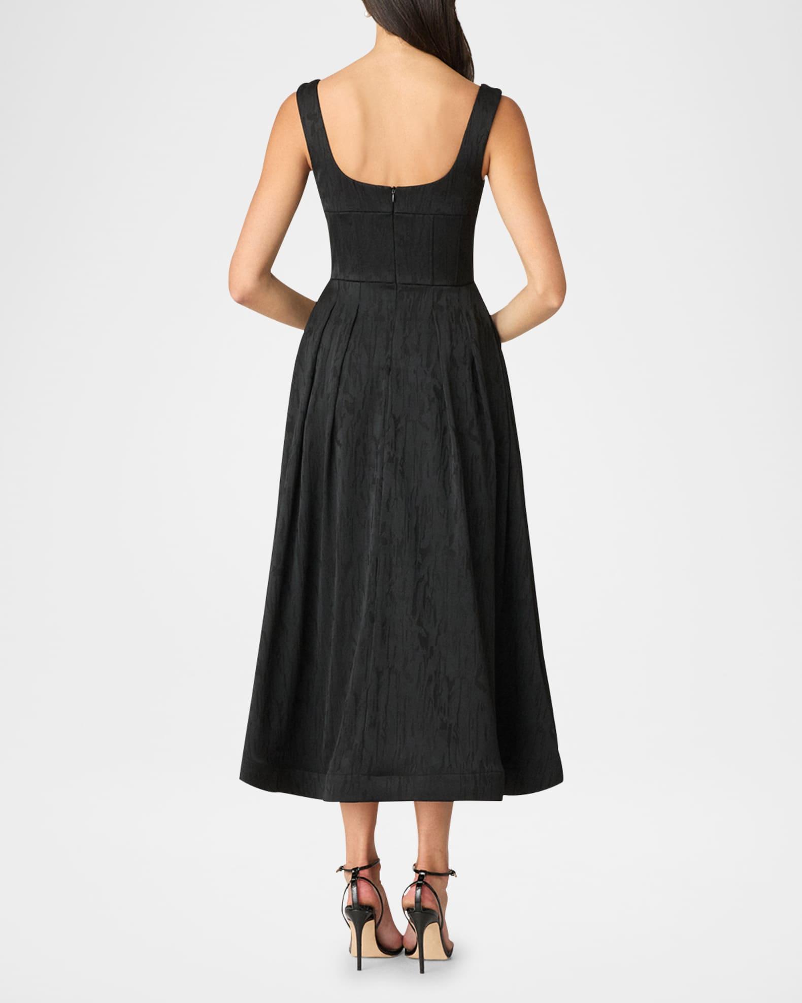 Ophelia Jacquard Sweetheart Midi Dress Product Image