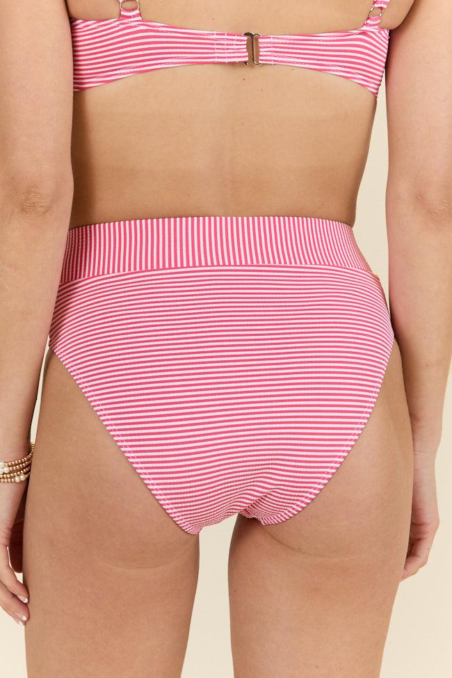 Tide and True Red High Waisted Striped Bikini Bottoms FINAL SALE Product Image