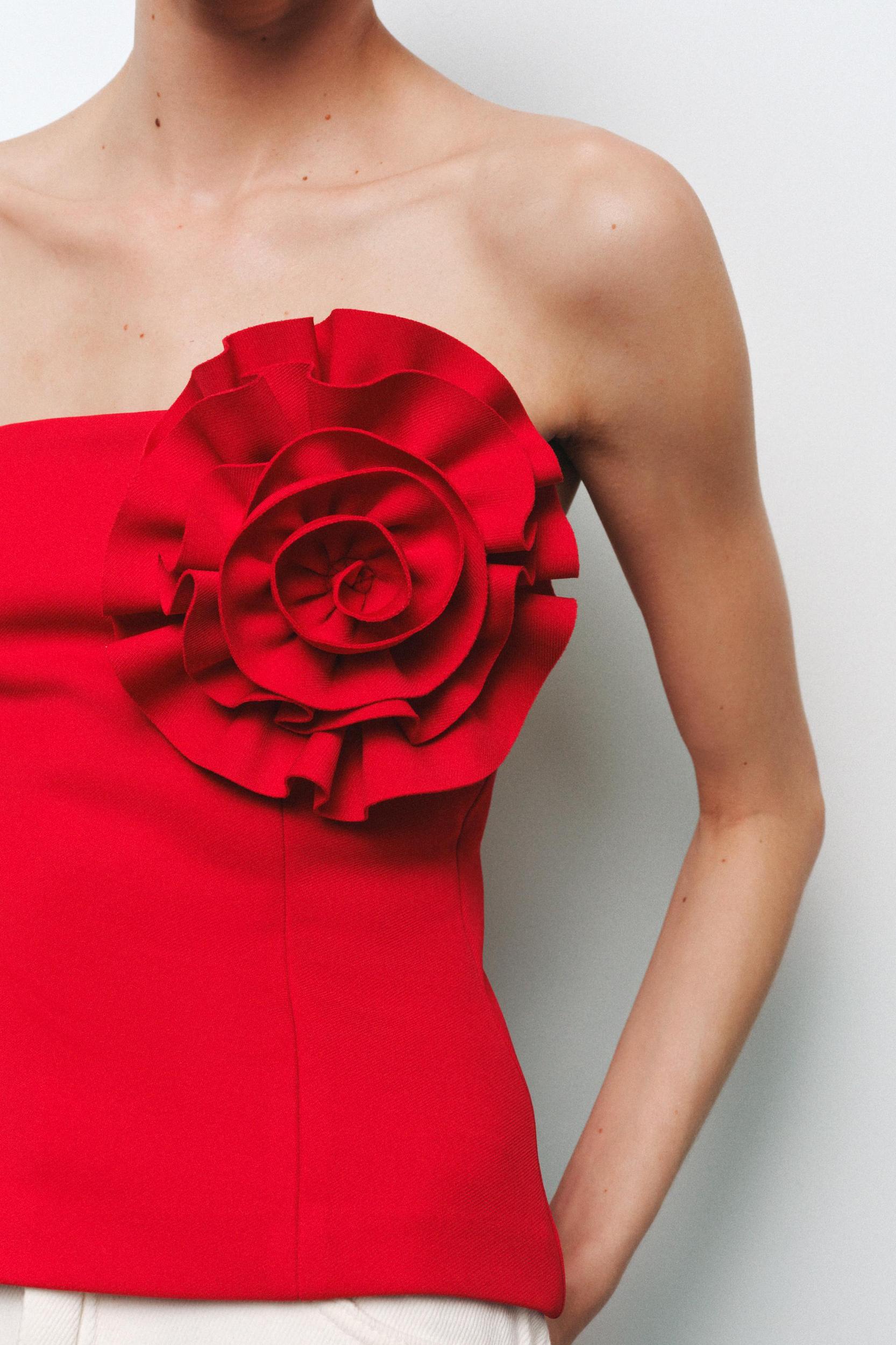 FLORAL STRAPLESS TOP Product Image