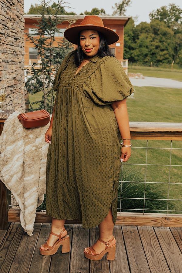 Wine Tasting Ready Midi in Olive Curves Product Image