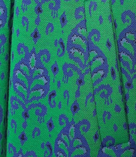 tyler boe Kristen Medallion Print Knit Jacquard Roll Collar Short Sleeve Front Pleat Dress Product Image