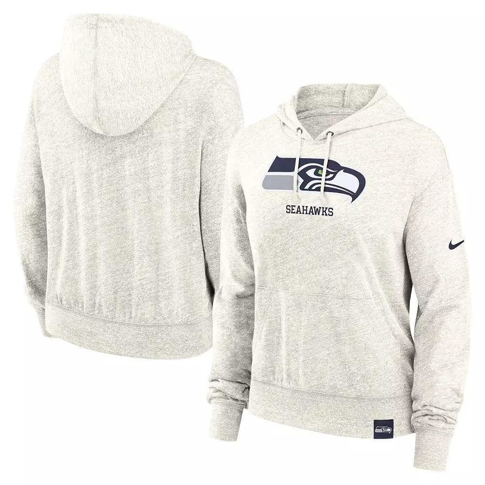 Women's Nike Cream Seattle Seahawks Gym Vintage Logo Pullover Hoodie, Size: XS, Beige Product Image