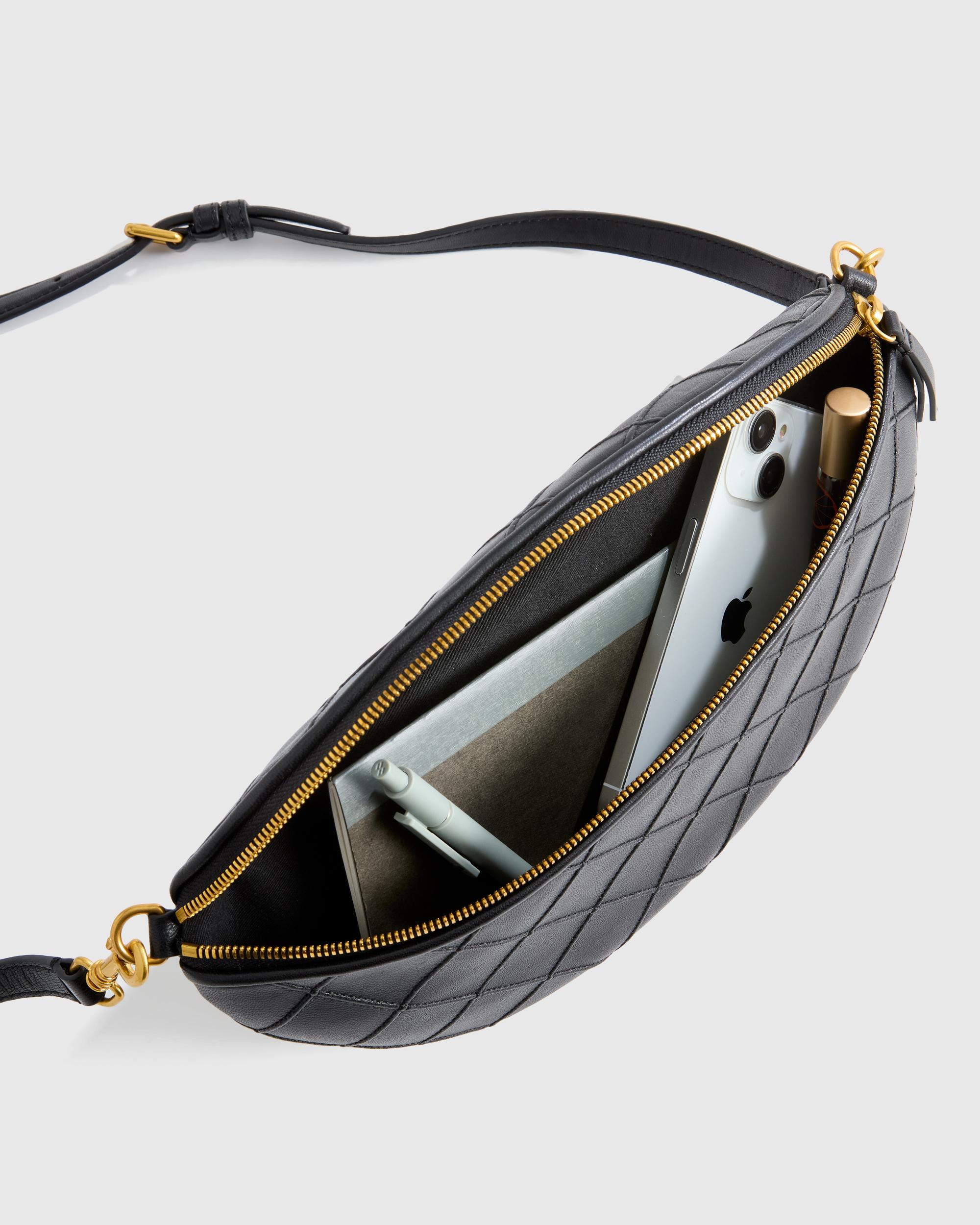 Quince | Women's Italian Leather Diamond Stitch Sling Product Image