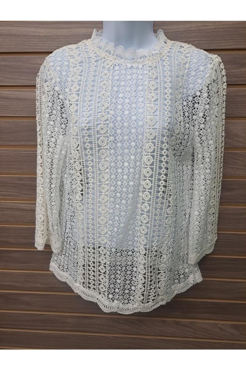All over see thru lace 1 button back Product Image