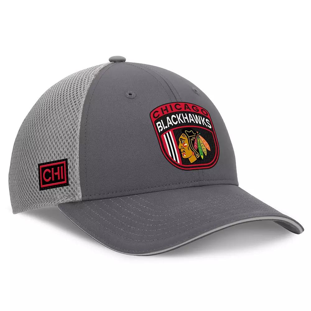 Men's Fanatics Gray Chicago Blackhawks Authentic Pro Home Ice Trucker Adjustable Hat, Grey Product Image