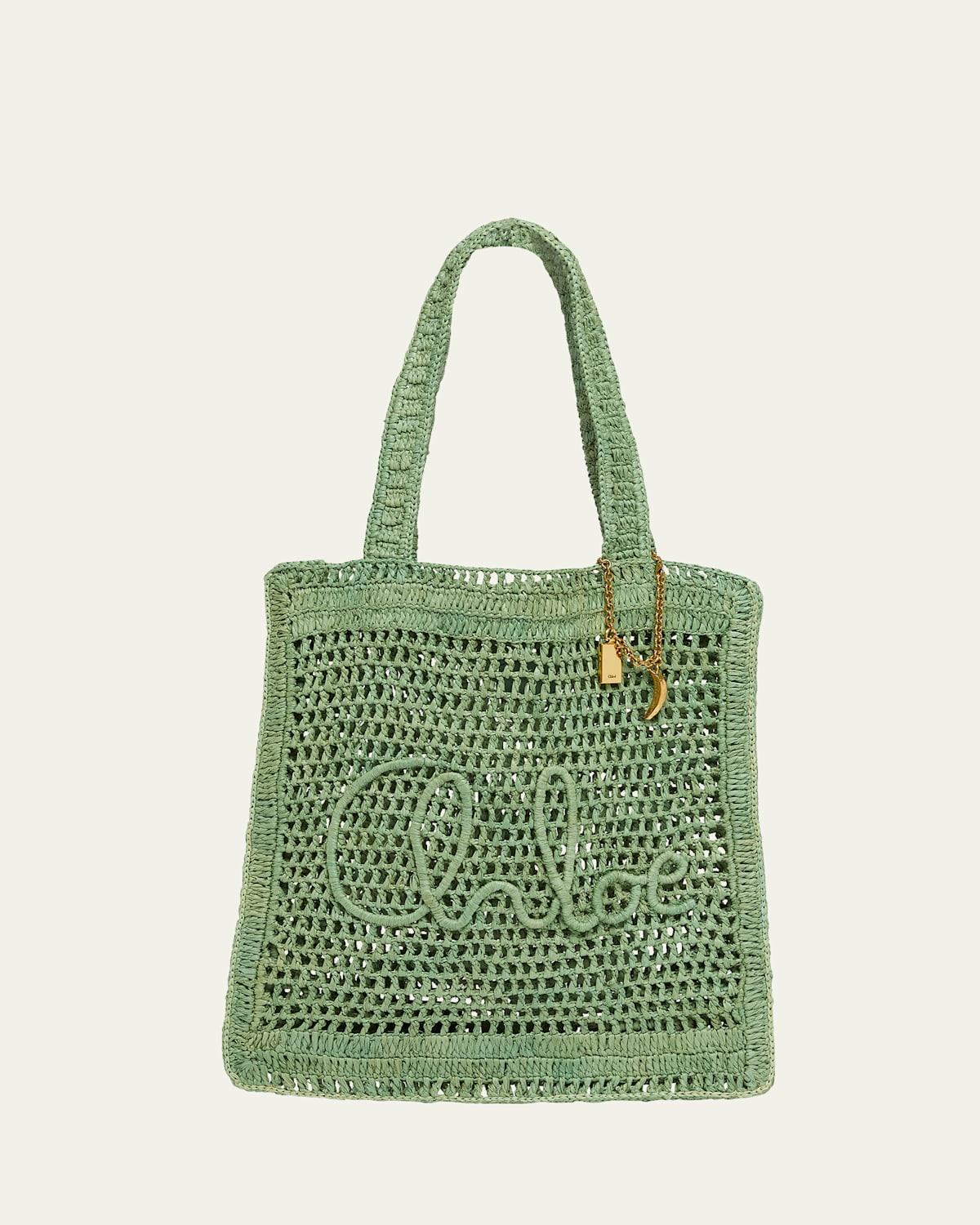 Summer Banana tote bag in raffia Product Image
