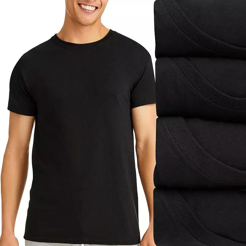 Men's Hanes® 4-Pack Ultimate Comfort Fit Cotton Stretch Crewneck Undershirt,  Product Image