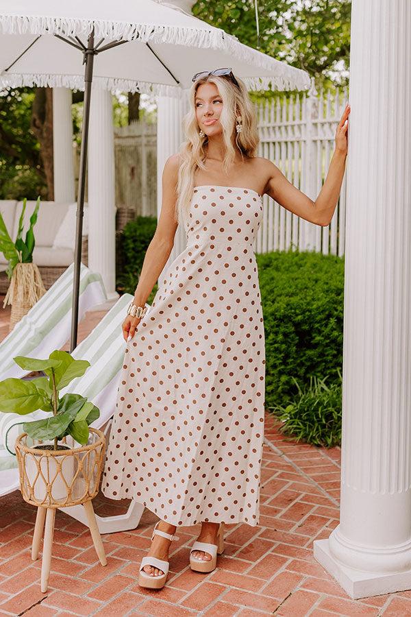 Spotted In The Vineyard Linen-Blend Maxi Dress Product Image