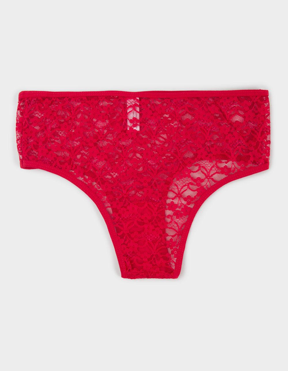 FULL TILT Allover Lace Cheeky Panties - BLACK Product Image