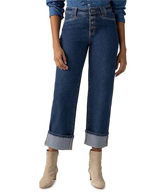 Sanctuary Luna Button Fly Cuffed Cropped Denim Jeans Product Image