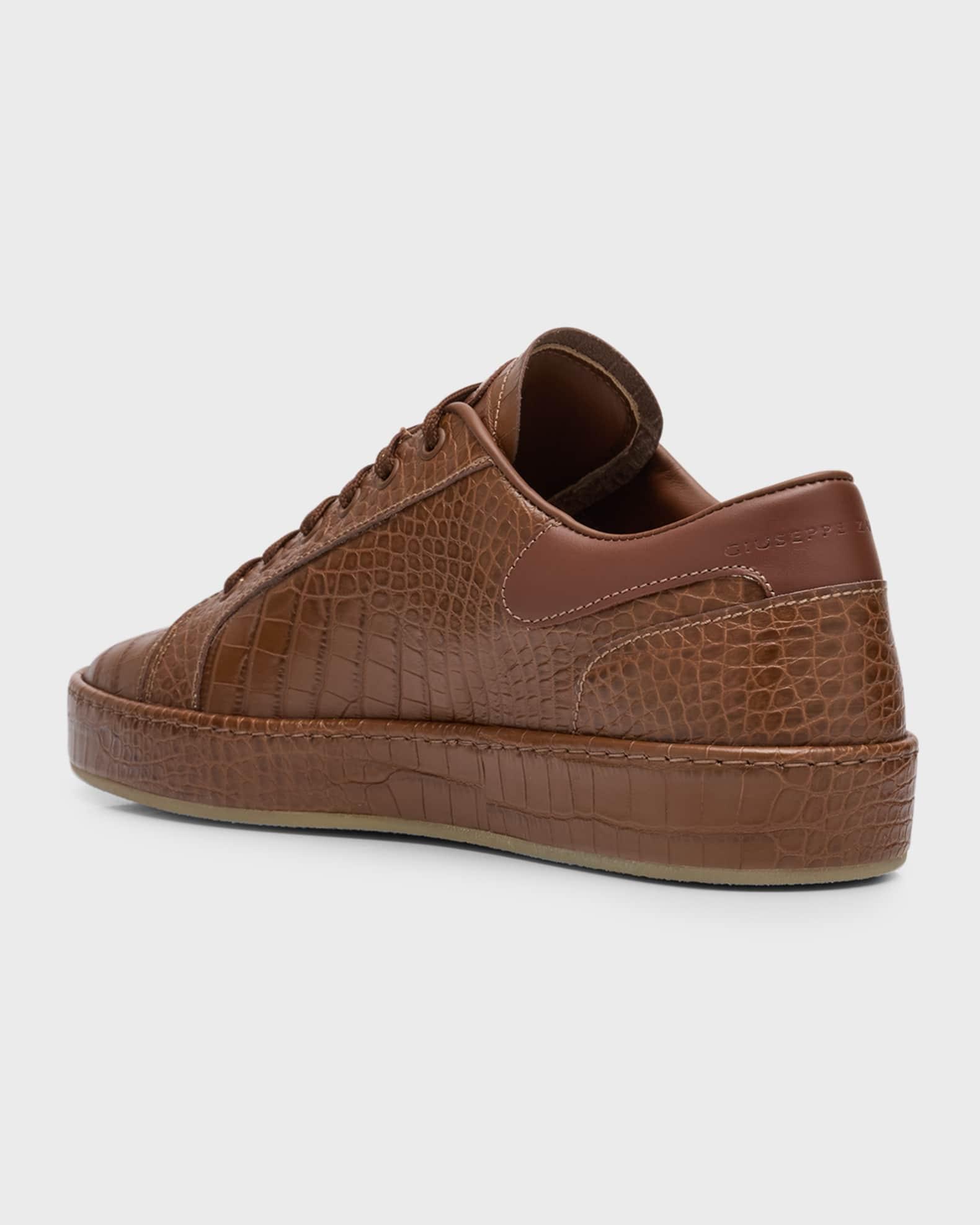 Men's Brazileiro Croc-Effect Leather Low-Top Sneakers Product Image