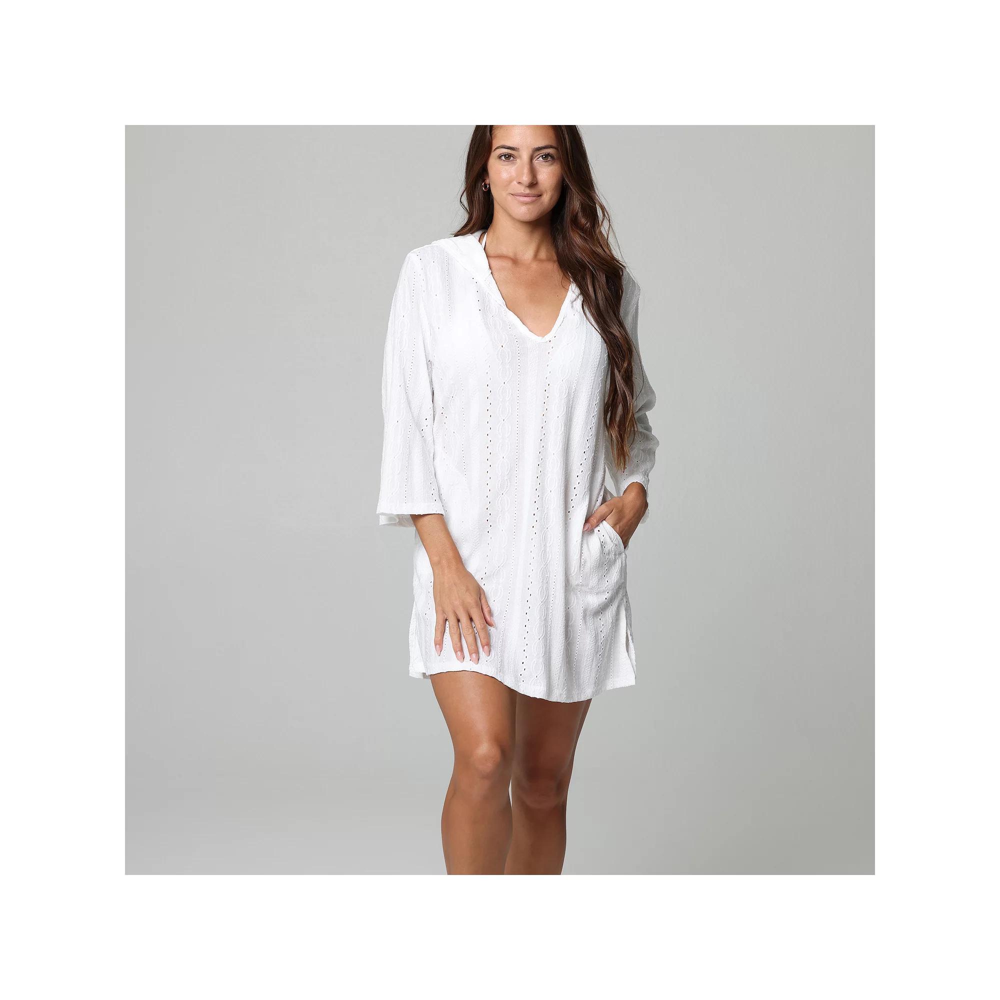 Womens J. Valdi 3/4 Sleeve Hooded Tunic Product Image