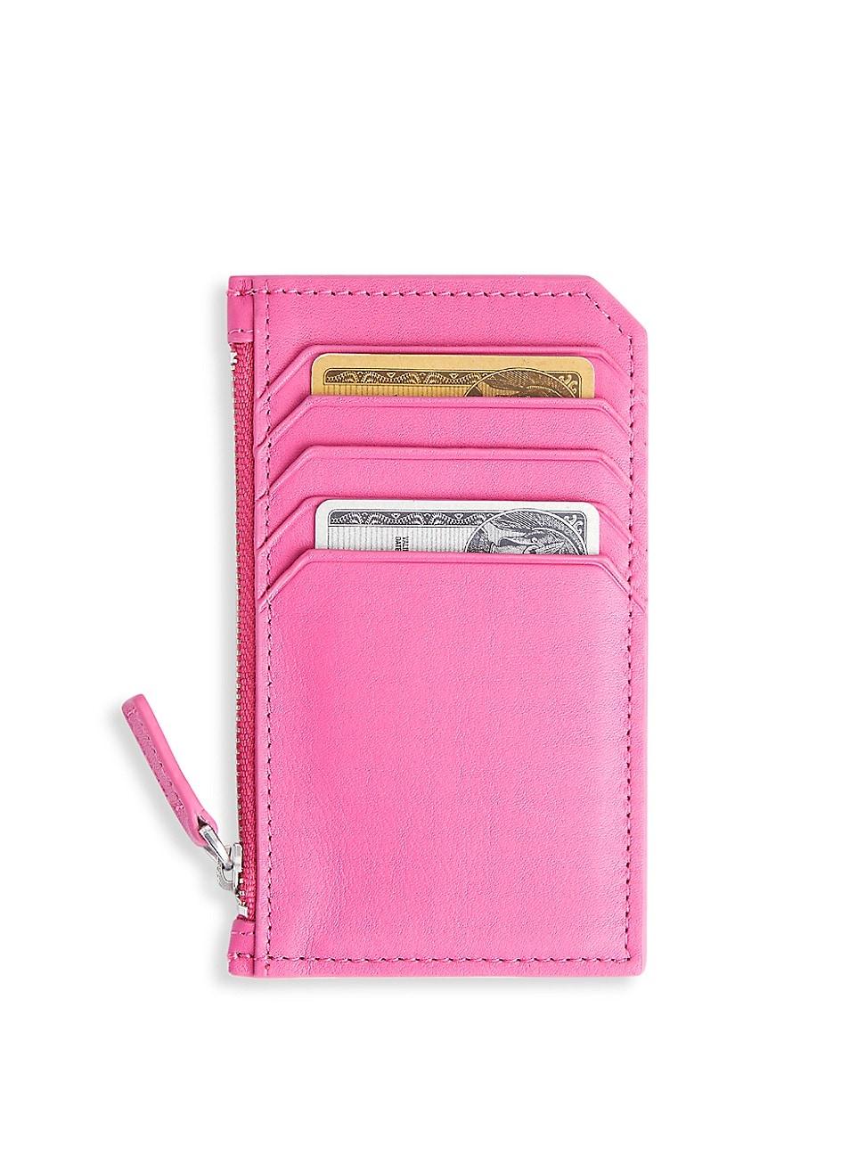 Womens Zip Leather Card Wallet Product Image