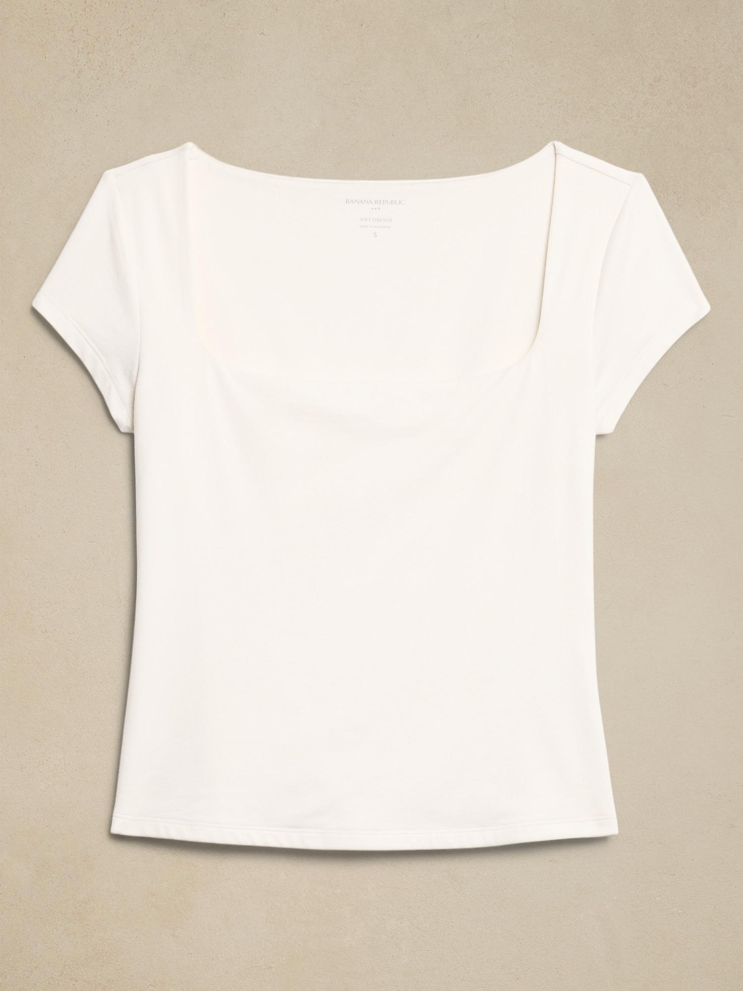 Soft Stretch Square-Neck T-Shirt Product Image